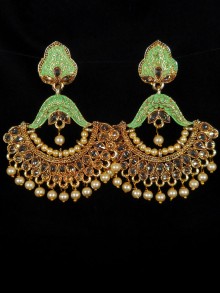 Reverse Ad Earrings With Meenakari Work